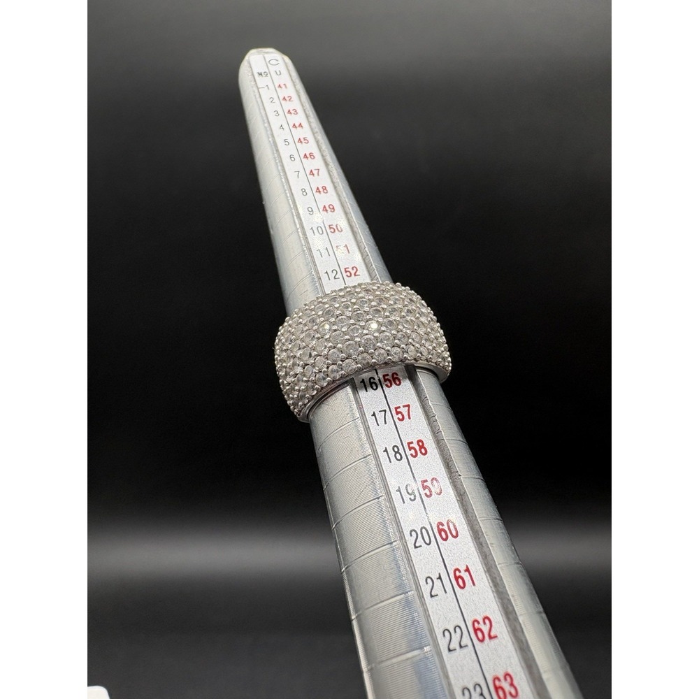 Sterling Silver 925 BBJ Pave Band Ring Size 7 Multi Stone 7.84g